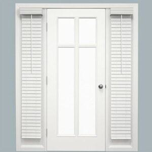 더블필 2팩 2인치 무선 사이드라이트 블라인드 8.5 x 72인치 수평 화이트 인조 목재 현관 창문 플랜테이션 조절 가능한 틸트 완드 매끄럽고 프라이버시가 보장되며 가정용 사이드 도어를 위한 방 어두워짐