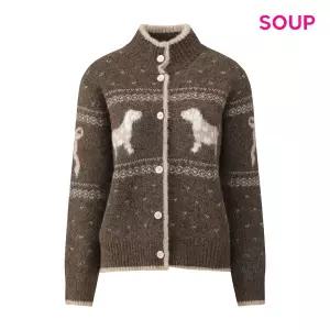 [롯데백화점]SOUP 퍼피 자카드 노르딕 하이넥 가디건 S5CGD20