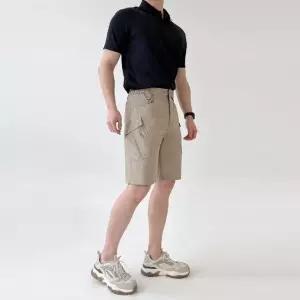 고품질 카고 빅사이즈 면 밴딩 5부 면반바지 휴가 남자반바지 (WFJRNGT)