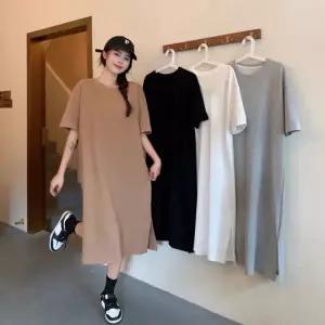 88 77 신상품 66 임산부 체형커버 박시핏 밑트임 루즈핏 가능 편안한 반팔 롱 빅사이즈 원피스 추천제품 55