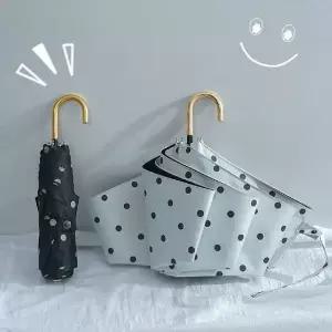 [하프클럽/]레트로 도트 패턴 우산 스타일 휴대용 양산 차양 양우산