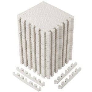 우배시 20 타일 12x12x1 인치 EVA 두꺼운 연동 폼 바닥 퍼즐 운동 매트 애완동물 남자 여자 교실 보육원용 매트(흰색)