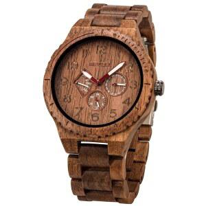 남성용 우드 워치 아날로그 쿼츠 데이트 레트로 핸드크래프트 경량 나무 손목시계 W154A