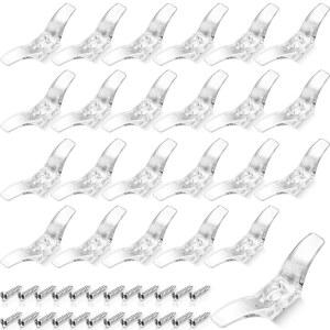 Jetec 24 세트 창문 블라인드 코드 클리츠 안전 나사가 달린 블라인드용 플라스틱 투명 홈 오피스 커튼 선섀이드 로프