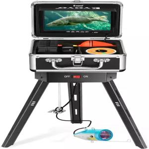 Eyoyo 수중 낚시 카메라 및 삼각대 패너 포지셔너 7인치 LCD 모니터 피쉬 파인더 방수 1000TVL 12pcs 얼음