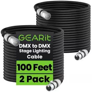 기어IT DMX 스테이지 조명 케이블 - DJ LED 무빙 헤드 파 라이트 마이크 믹서 녹음 스튜디오 팟캐스트를