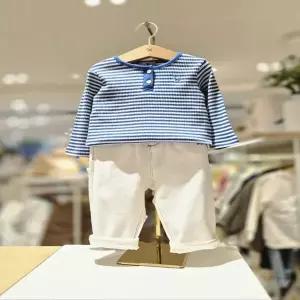 [블루독베이비 10] 26SS(BL)(IV)스트라이프골지티셔츠저지트윌팬츠세트 (461193300341002)