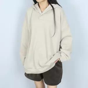 [파라노말샵](남녀공용) 무지 오픈 오버핏 기모 후드티 빅사이즈
