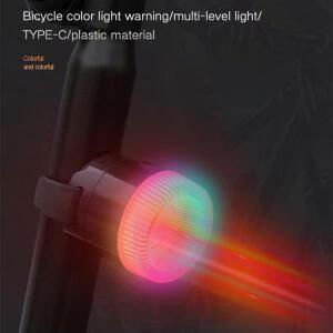 다색 컬러풀 자전거 경고등 미등 산악용 충전식 방수  라이딩 조명 장식
