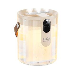 김무 충전식 휴대용 탑 필 , 침실용 스마트 야간 조명, 사무실 가정용 식물 용 1.4리터 쿨 미스트 3단 컨트롤, 조용함, 자동 차단(베이지)