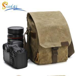 DSLR 디지털 카메라 가방 소형 숄더 사진 핸드백 방수 왁스 캔버스 여행 크로스바디 or 렌즈용