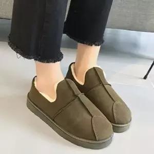 슬립온 예쁘고 유니크한 디자인 따뜻한 퍼 양털 여성 단화