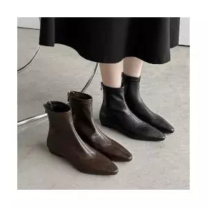 엘럽 여성용 웨지힐 빅사이즈 스판 슬림 부츠 코듀로이 뒤지퍼 패션 박템5