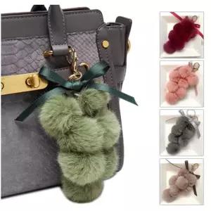 포도송이 키링 밍크키홀더 백참 가방장식고리 AC052