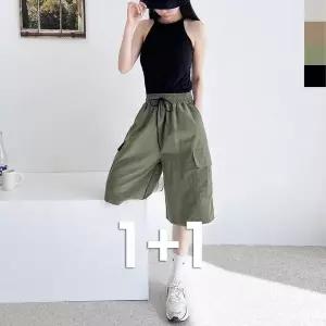 고품질 카고 밴딩바지 여름반바지 반바지코디 여자핫팬츠 면 (WFJRQ5L)