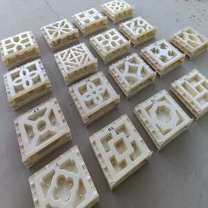 속이 빈 벽돌 몰드 30*30*7cm 양면 앤틱 창살 꽃무늬