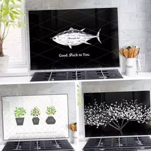 주방 유리 보드 강화 레인지 벽면 주방 아트 보드 가스 인테리어 보호대 싱크대 가림막 보호 패널 판넬