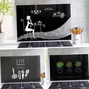 가스 레인지 벽면 강화 글라스 유리 주방 아트 보드 인테리어 스티커 보호대 가림막 싱크대 보호 데코