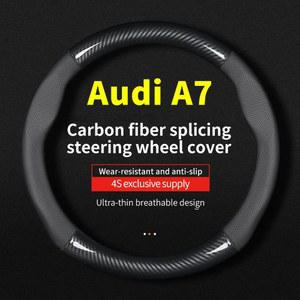 휠마스크 아우디 A7 용 얇은 스티어링 휠 커버 핏 2 8FSI 콰트로 3 0 50 35 40 TFSI 2012 30 35 FSI 2013 2014 2016 2017 2018 냄새 없음