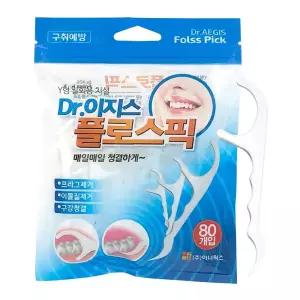 닥터 이지스 플로스픽 Y형 일회용 치실 80개입 대용량치실 치과치실