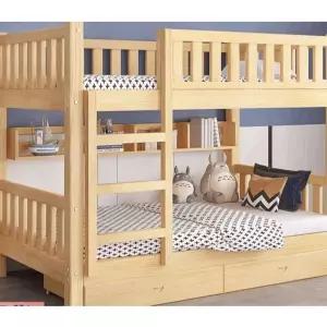 2층침대 이층 침대 성인용 조립식 철제 사다리 원목