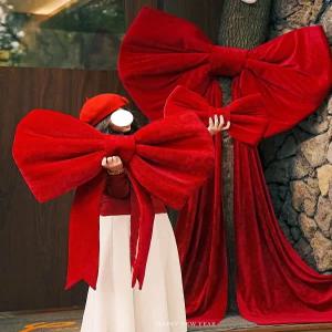 대형리본 벨벳 웨딩카 초대형 스튜디오 레드 벽걸이 리본끈