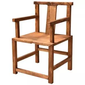 빈티지 등받이 원목 의자 팔걸이 나무 스툴 고재 카페