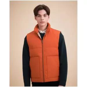 [헤지스] HAZZYS 남성 오렌지 구스다운 푸퍼 베스트 HZJU3D409O2