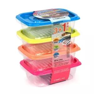 씨밀렉스 냉동실 전용용기 킵프리저 520ml 4세트 밀페용기 반찬통 냉장고정리용기 냉동실용기 플라스틱용기