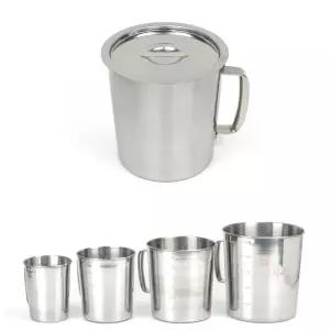 1리터 스텐 계량컵 계량비커 12x14cm 뚜껑포함 물계량컵 주방계량컵 큰계량컵