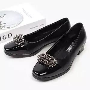 여성 비즈 정장구두 편한 근무화 펌프스 가보시힐