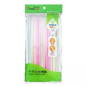 개별포장 컬러 일자빨대 50개입 1P 음료 스트로우 일자빨대 플라스틱빨대