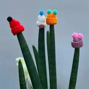 화분 장식 방울방울 스투키모자 5P 꾸미기 데코