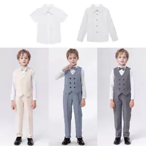 루이 롤업 댄디 반팔 or 긴팔 셔츠 양장 조끼 정장 세트.