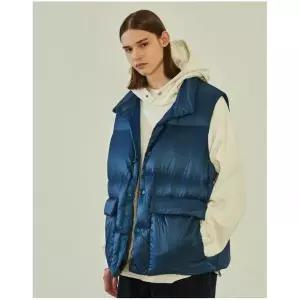 [헤지스] HAZZYS HIS 남성 블루 로키밸리 덕다운 베스트 HZJU3F804B2