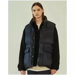 [S사이즈 한정] [헤지스] HAZZYS HIS 남성 네이비 로키밸리 덕다운 베스트 HZJU3F804N3