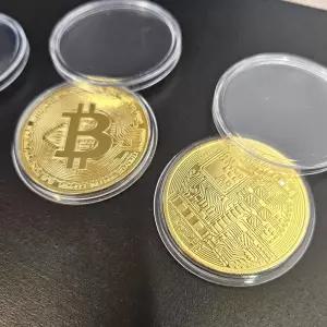 선물 소장용 비트코인 모형 주화 코인 동전 기념 골드 금 재물 운 메달 수집