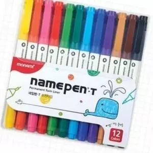다채로운 색상 네임펜 12색 매직 펜 신학기 필기구 싸인펜 (WFK6ND2)