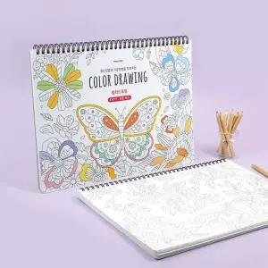 힐링 스프링 쉬운버전 컬러드로잉 컬러링북 핑크풋