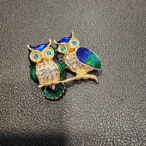 작은선물 큐빅 부엉이 브로치 재물운 금전운 코사지 옷핀 악세사리