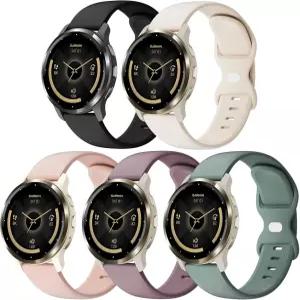 Huadea 5팩 18mm 실리콘 시계줄 Garmin Vivoactive 4S/Venu 3S 41mm/Venu 4 2S/Forerunner 255S/265S 여성