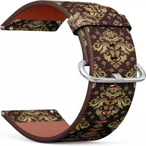 TAZYE 20mm 퀵 릴리스 교체용 가죽 시계줄(오리엔탈 스타일 바로크) 여성 스마트워치 스트랩 팔찌 남성