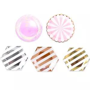 일회용 생일 홈 파티 접시 6개입/5color 1회용 종이 일회용접시