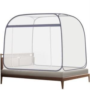 바닥있는 원터치 텐트형 사각 침대 모기장