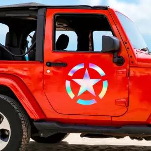 별 자동차 홀로그램 데칼 스티커 US 미군 스타 대형 미군 스타 스티커