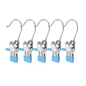 다용도 블루 걸이 서류 논슬립 5p 양말 수건 옷걸이 외집게걸이