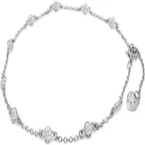 여성 스테이션 발찌 팔찌 3MM 원형 실험실 14K 금도금 925 스털링 실버 8인치~10인치 고급 보석 선물로