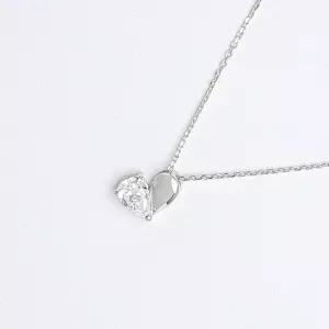 시후주얼리 쁘띠 반반 SS062N 큐빅 목걸이 하트