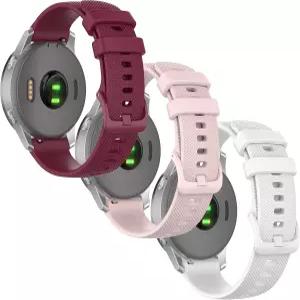 안리르 실리콘 시계줄 - 가민 비보액티브 4S 비보무브 3S용 18mm 화석 여성 6/5E 세대 스포츠 밴드용 42mm