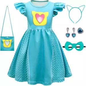 SHELOVESIT 소녀 슈퍼히어로 코스프레 의상 키티 원피스 영화 캐릭터 고양이